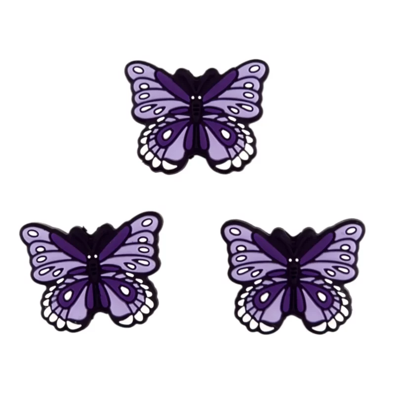 Perles en silicone - Papillon Boho - Violet