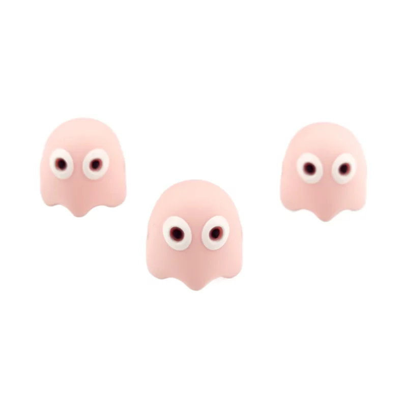 Siliconen Kraal - 3D - Pacman Spook - Perzik Roze