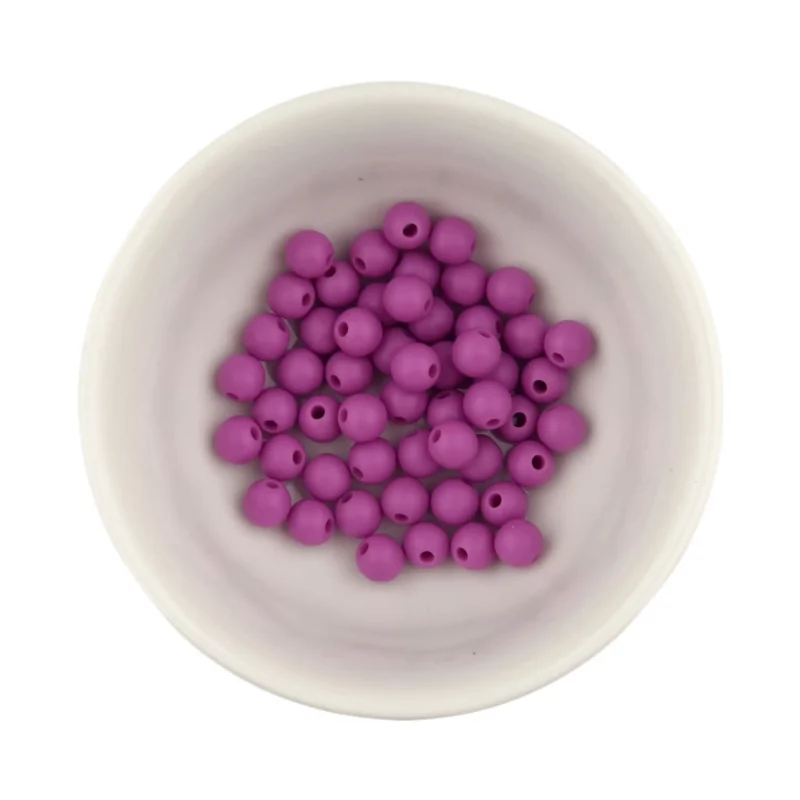 Siliconen Kralen - Rond - 6 mm - Aster - Per 50 stuk
