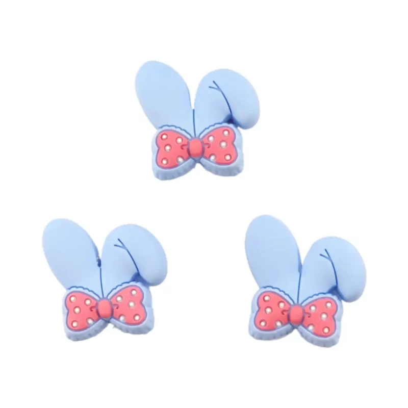 Siliconen kralen - Oren Paashaas / Konijn - Licht Poeder Blauw