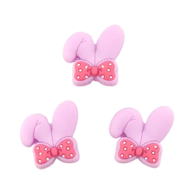 Siliconen kralen - Oren Paashaas / Konijn - Poeder Lila