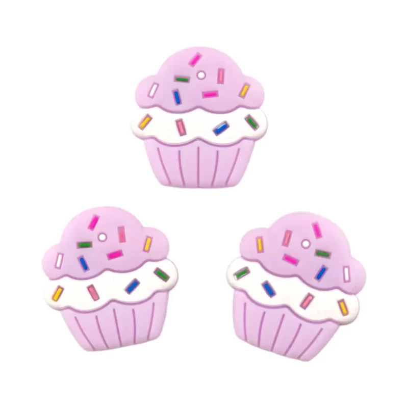 Perles en silicone - Cupcake - Bruyère