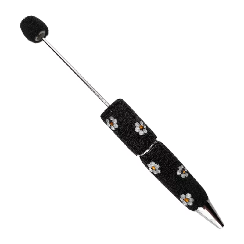 Épingle à perles - Fleur de galet - Noir - Par pièce