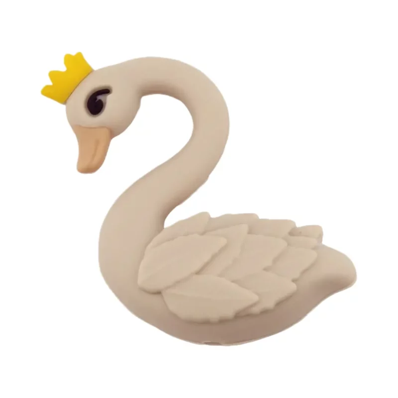 Perles en silicone - Cygne 3D - Unique Jootjes Design - Taupe