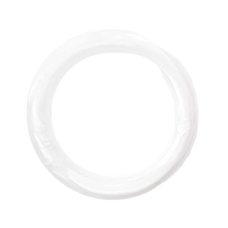 Silikonring - Durchfädelbar - 7 cm - Metallisches Perlweiß
