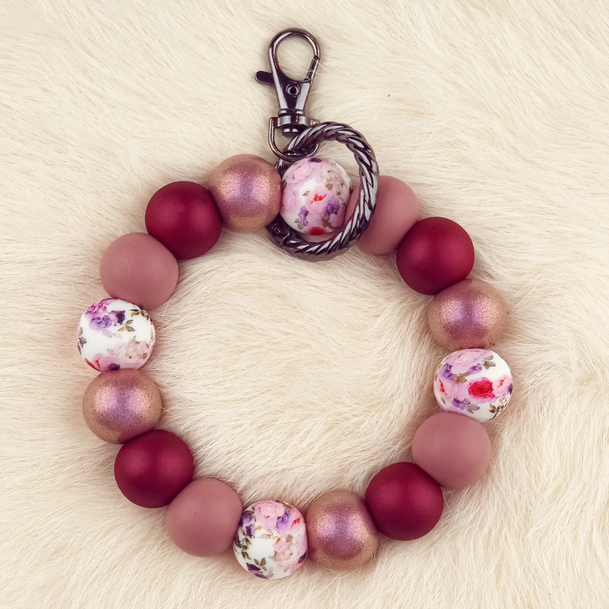 20241102_170449 DIY Wristlet - Summer Bouquet - Dark Rose Parel Print - Afbeelding 1