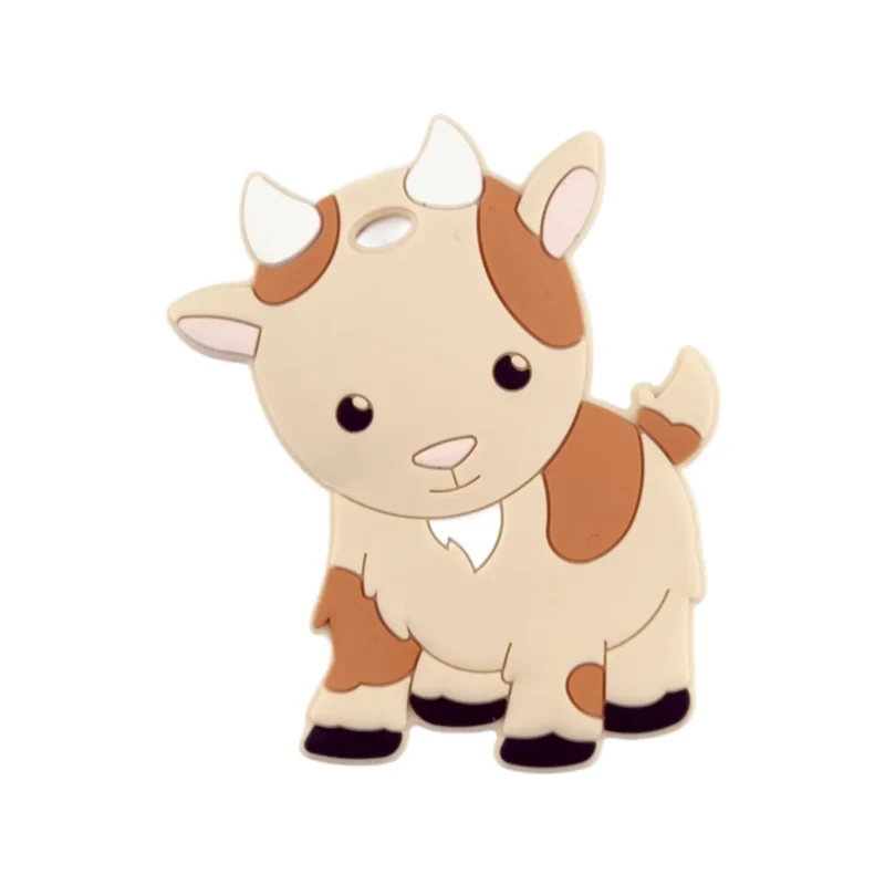 Siliconen bijtring - Geit - Old lace