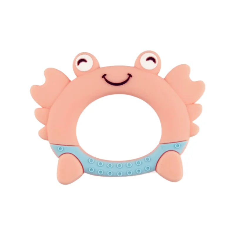 Anneau de dentition en silicone - Crabe - Cantaloup