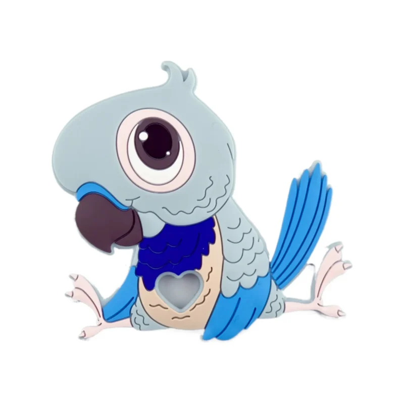 Siliconen bijtring - Papegaai - Aqua