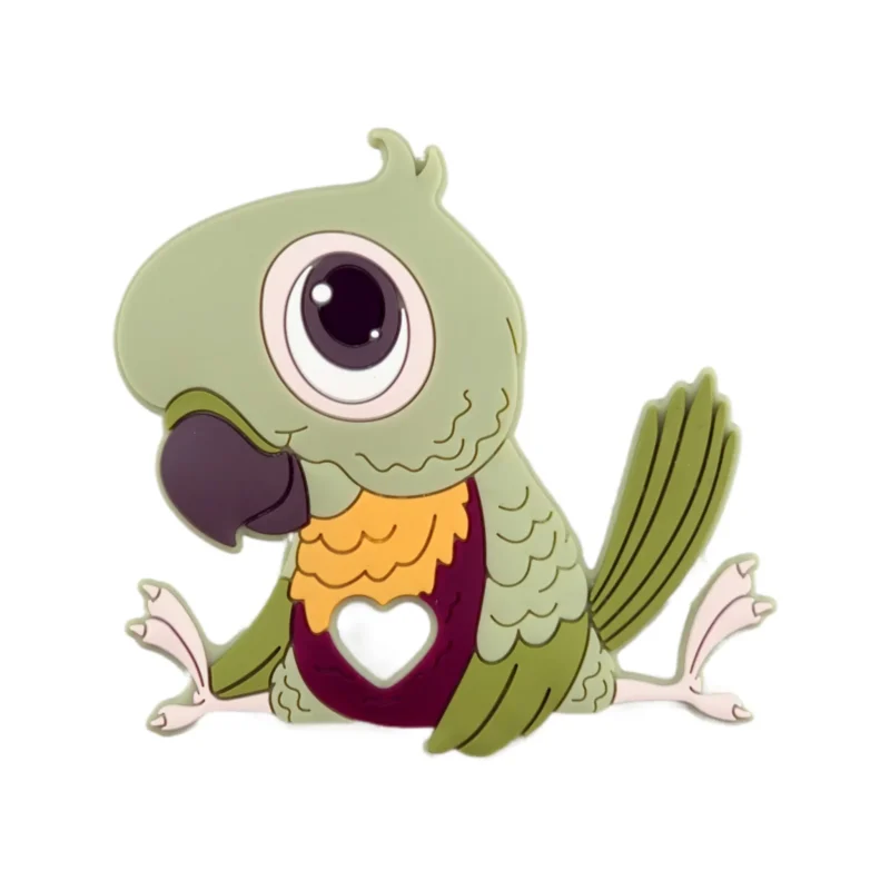 Siliconen bijtring - Papegaai - Pistache