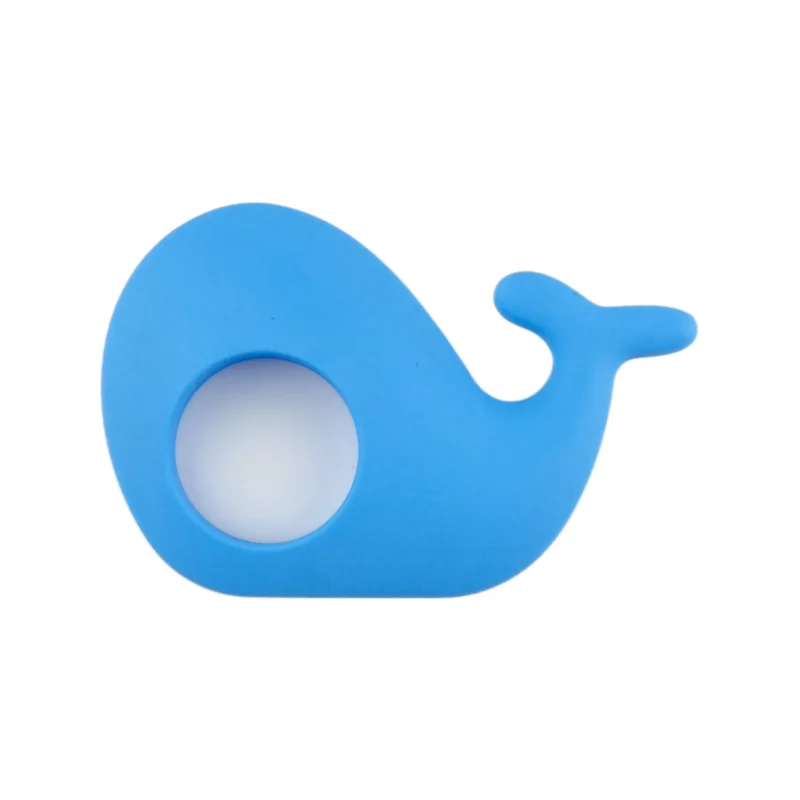 Beißring aus Silikon - Walfisch - Himmelblau
