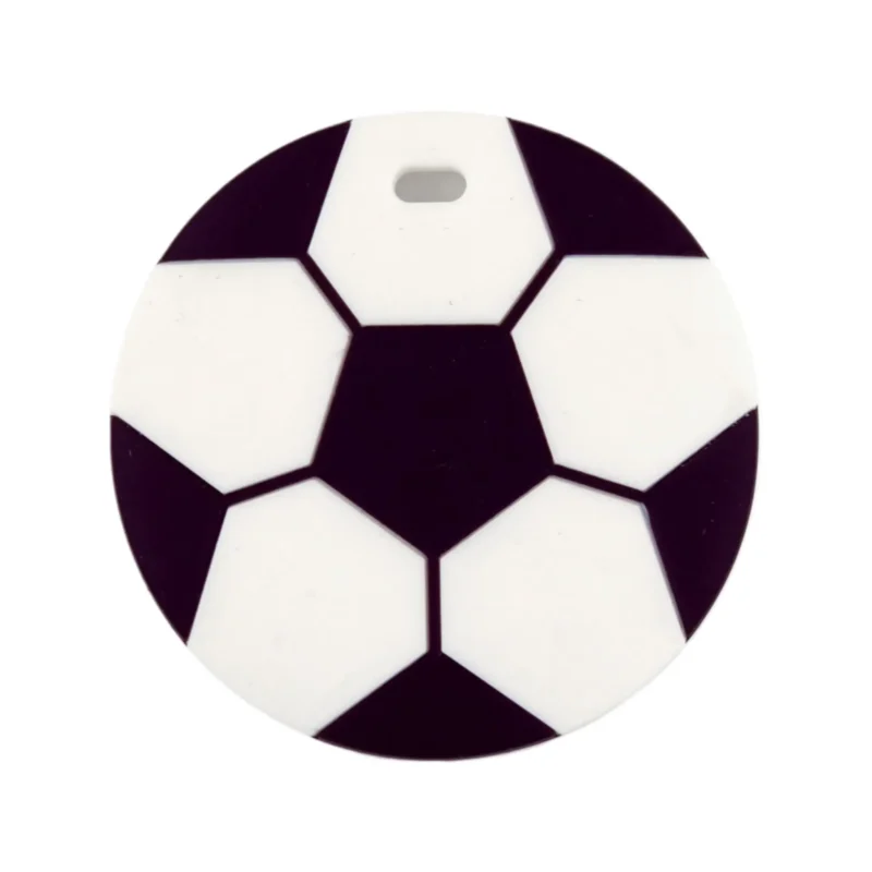 Siliconen bijtring - Voetbal - Zwart /Wit
