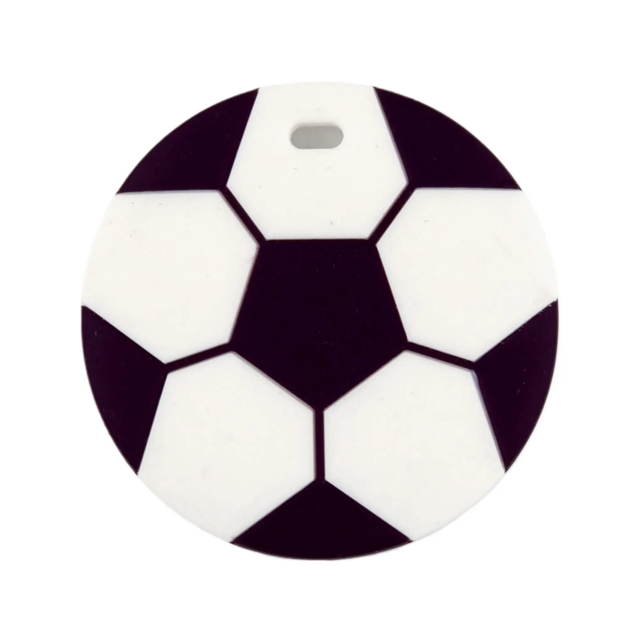 20241102_204647 Silikon-Beißring - Fußball - Schwarz/Weiß – Bild 1