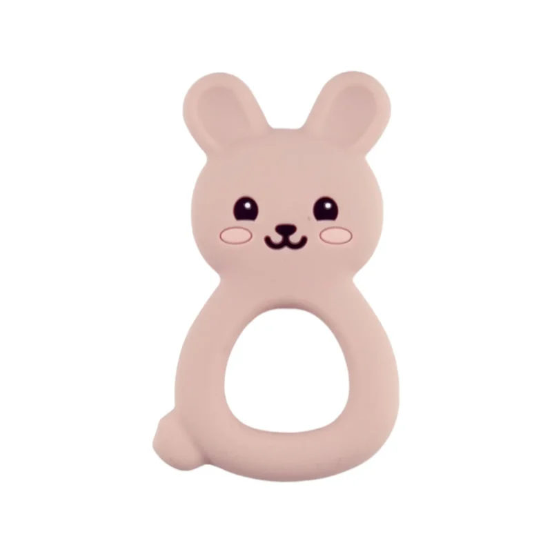 Siliconen bijtring - Blozend Konijn - Oud Roze