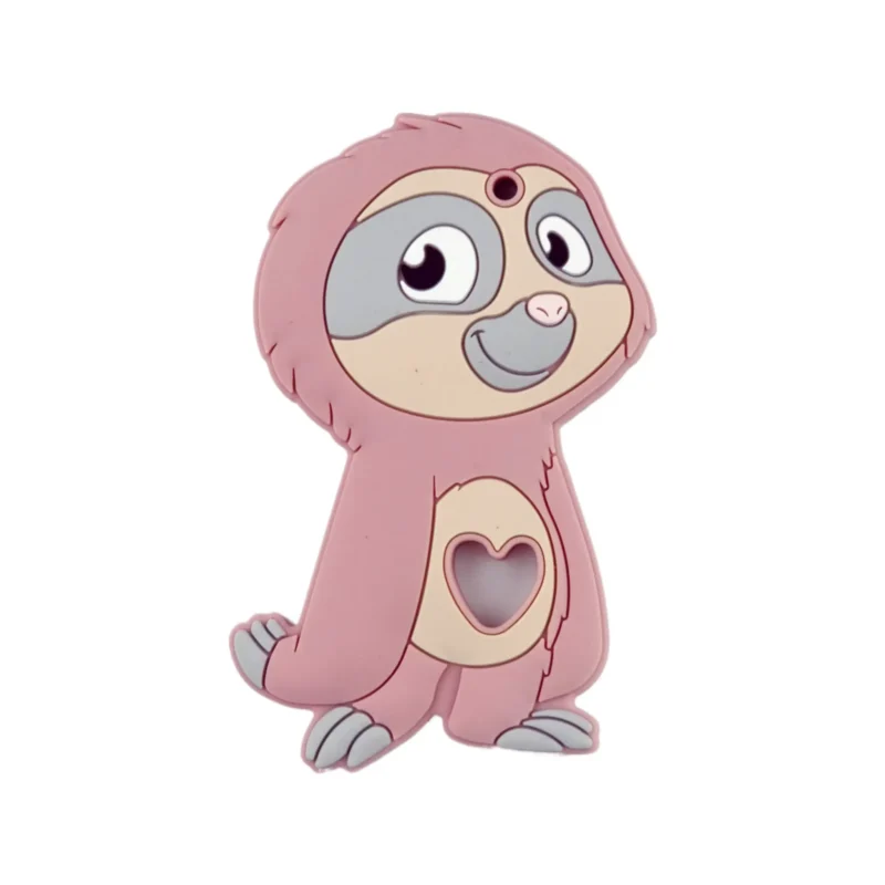 Siliconen bijtring - Luiaard - Rose