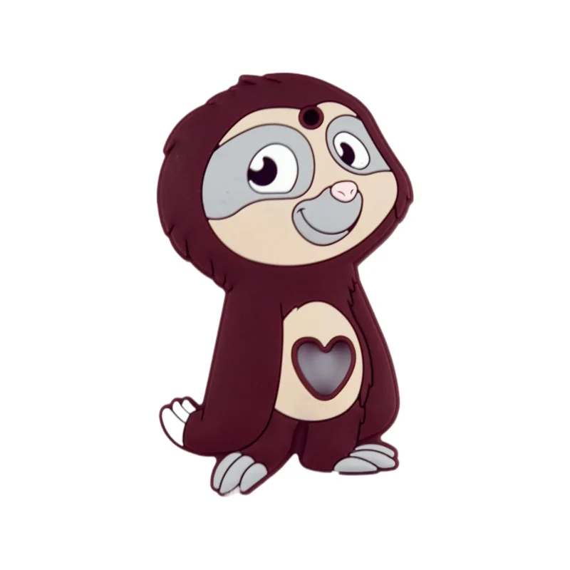 Siliconen bijtring - Luiaard - Choco