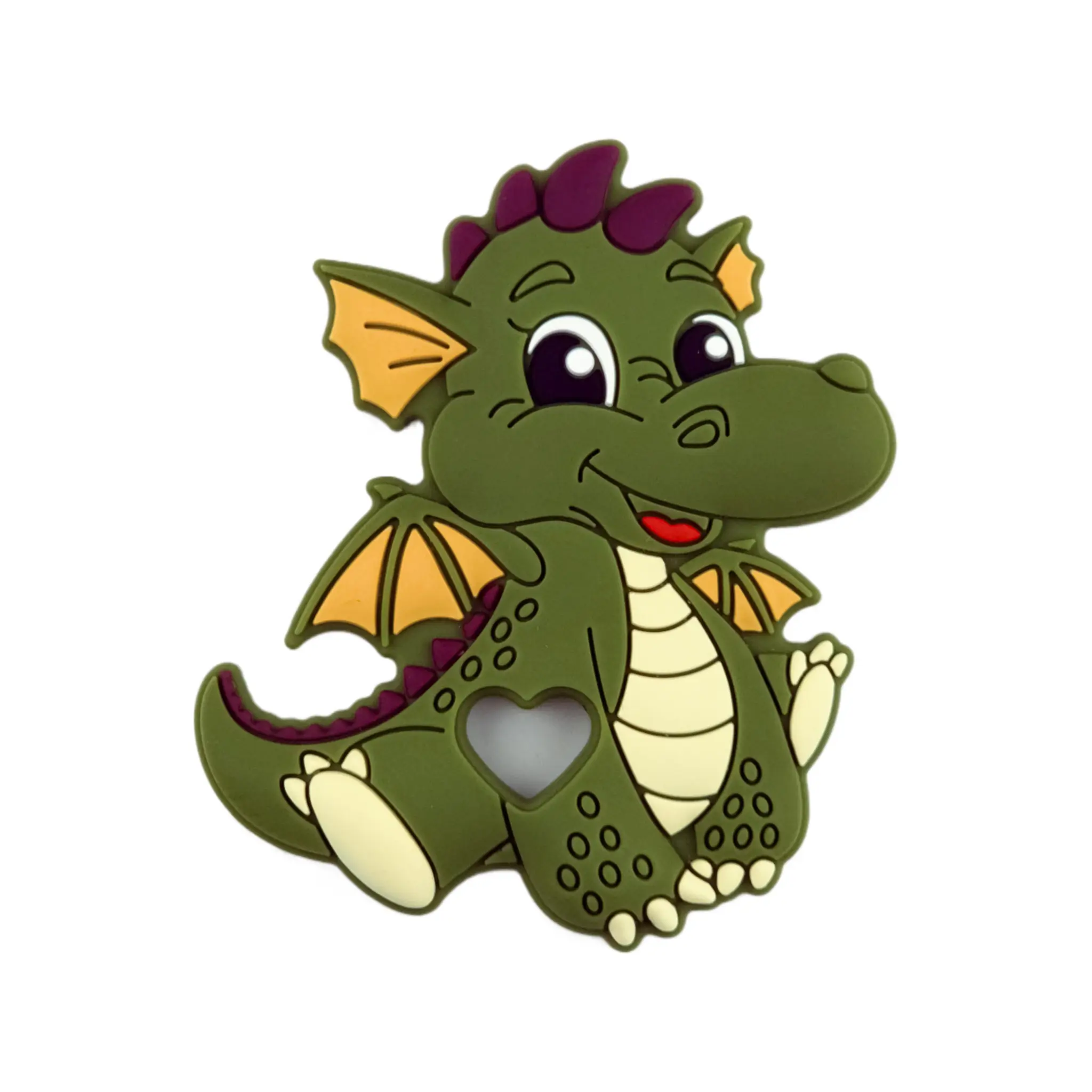 20241102_205601 Silikon-Beißring - Drache - Moosgrün – Bild 1