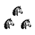 Silicone Bead - Horse Head - White