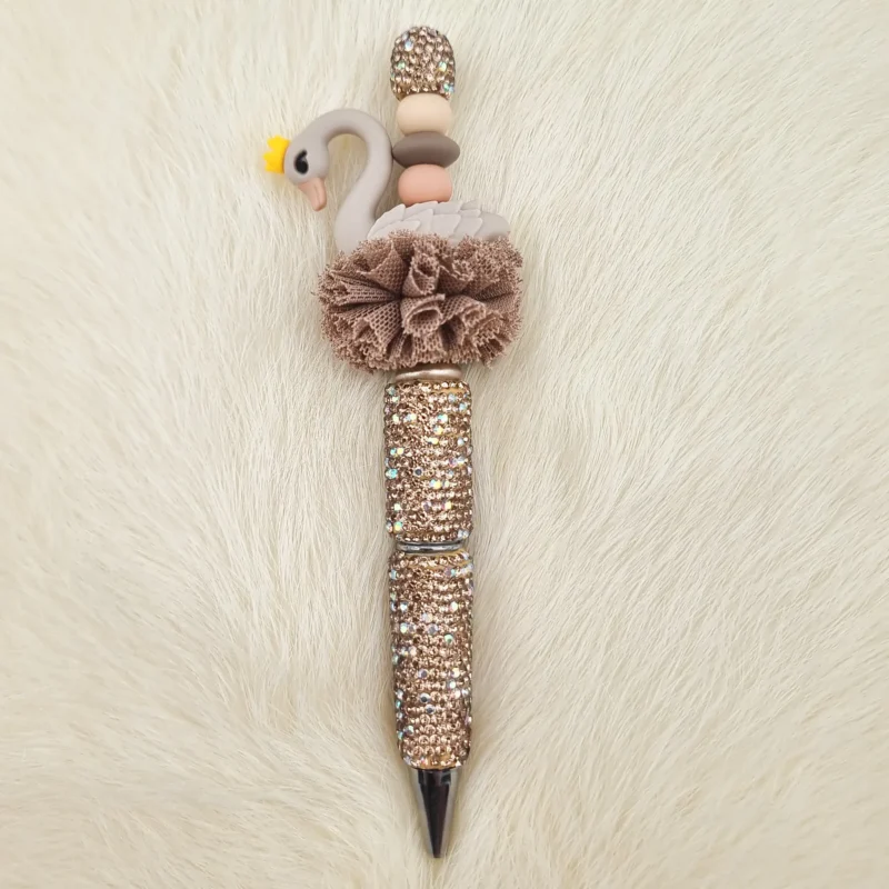DIY Kralen pen Sparkle - Gold / Zwaan Taupe met ruche