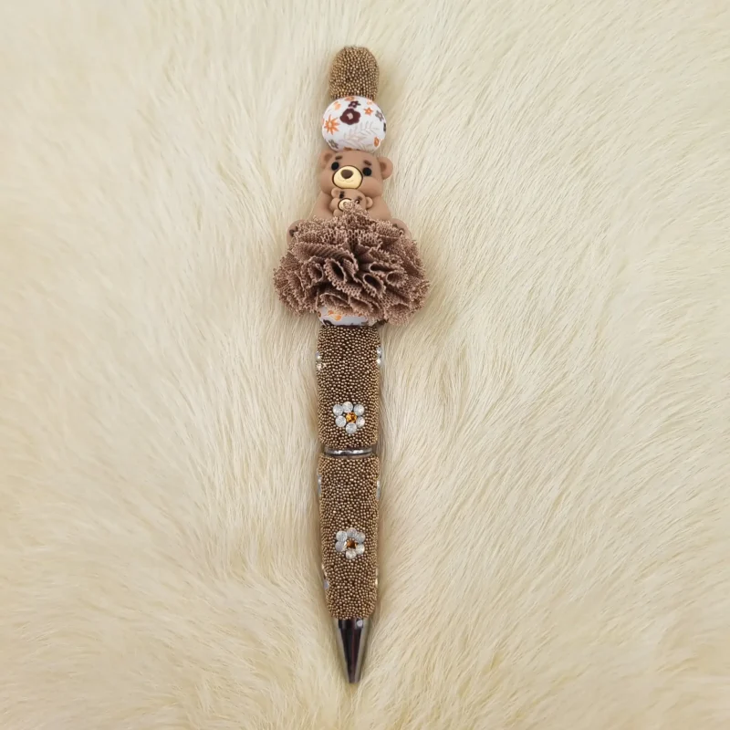 DIY Kralen Pebble Pen - Champagne Knuffel Beer
