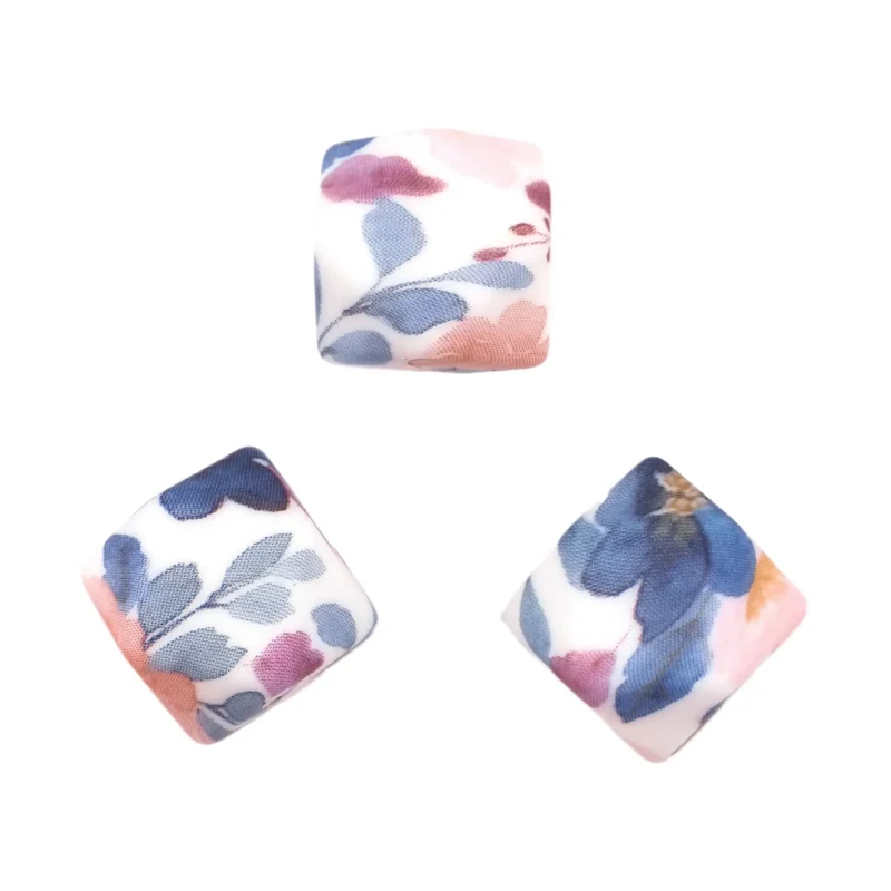 Silikonperlen - 14 mm - Sechseck - Aquarelldruck