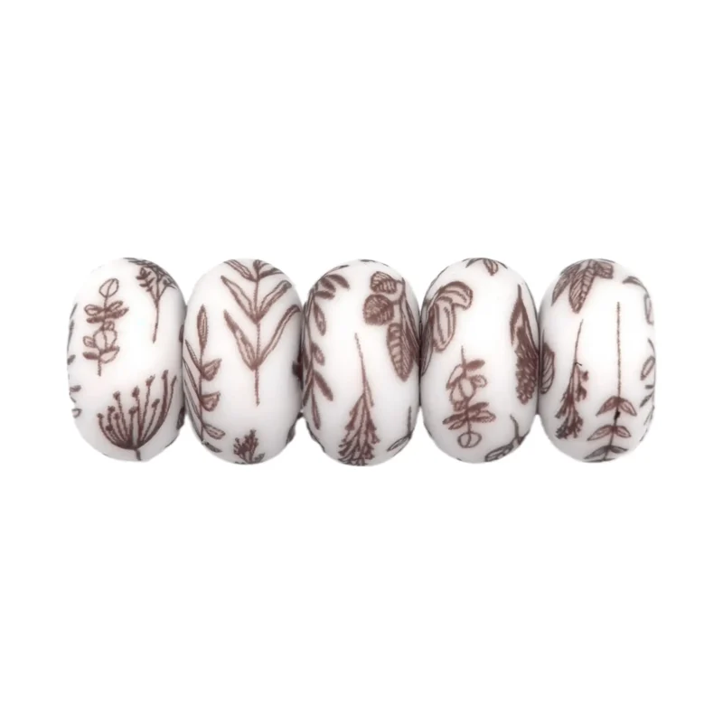 Silikonperlen - 14 mm - Abacus - Steppendruck