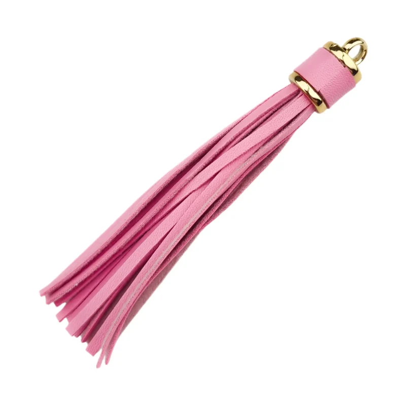 Schlüsselanhänger Quaste - 100 x 14 mm - Puderrosa/Gold