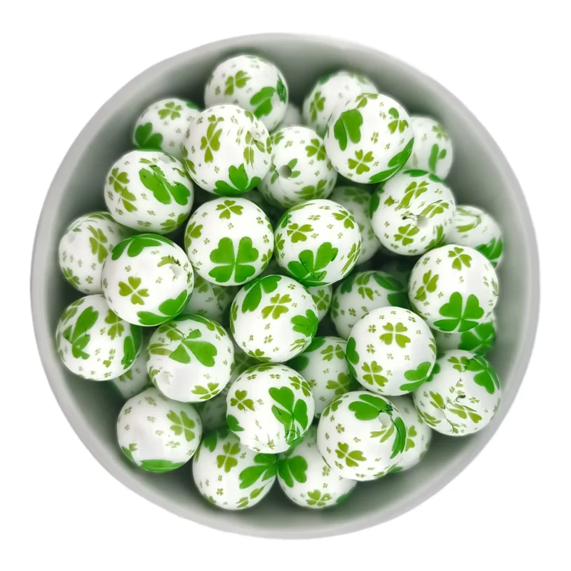 Silikonperlen - 12 mm - Rund - Klee 4 Druck