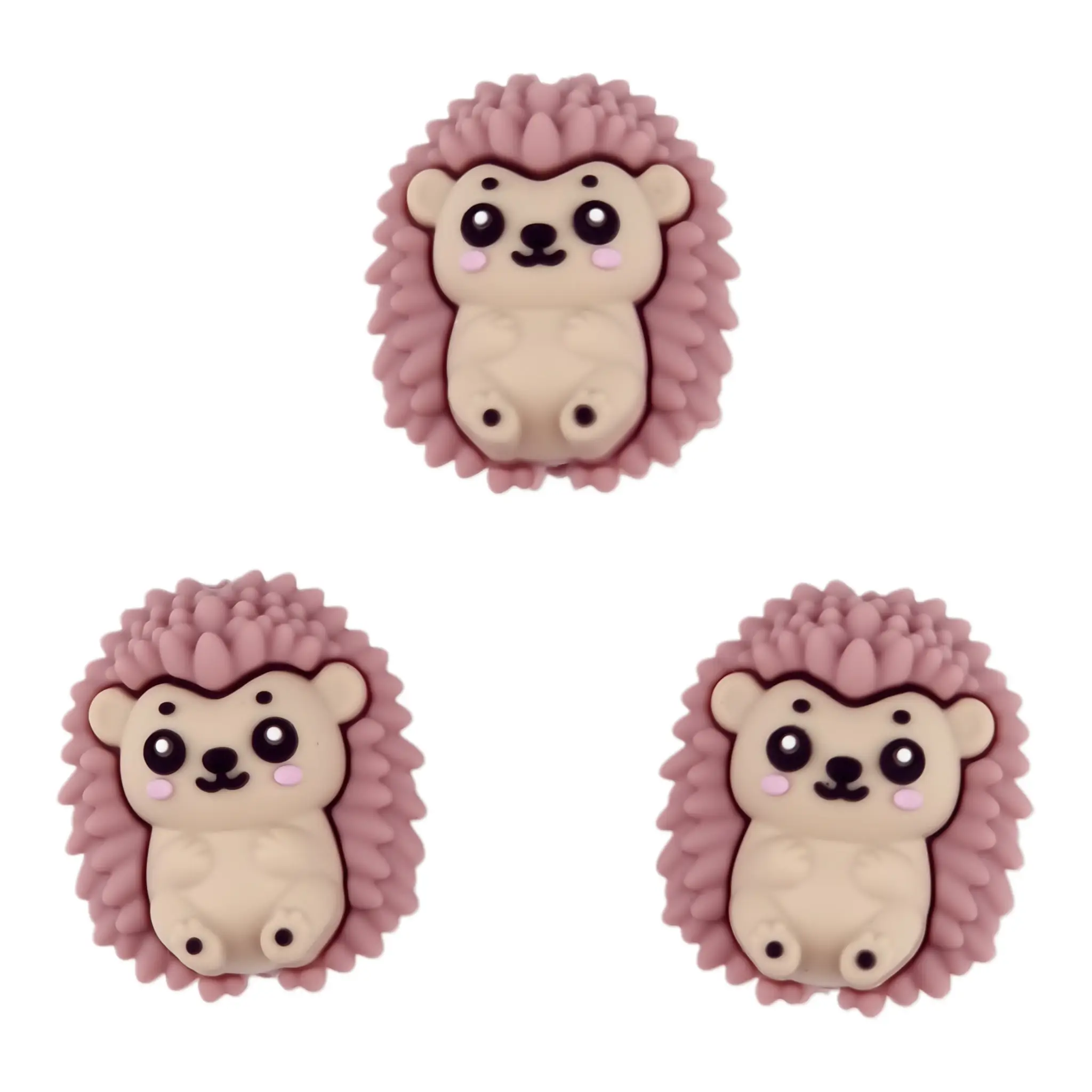 20250514_013444 Perle de silicone - Hérisson 3D - Rose – Image 1