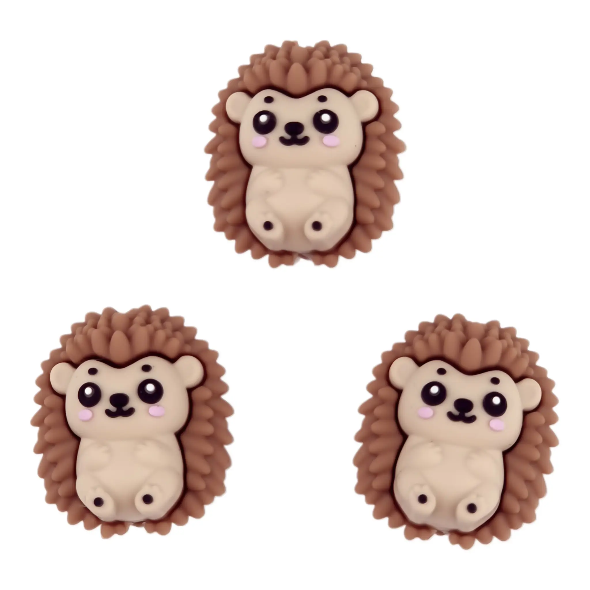 20250514_013659 Perle de silicone - Hérisson 3D - Chocolat au lait – Image 1