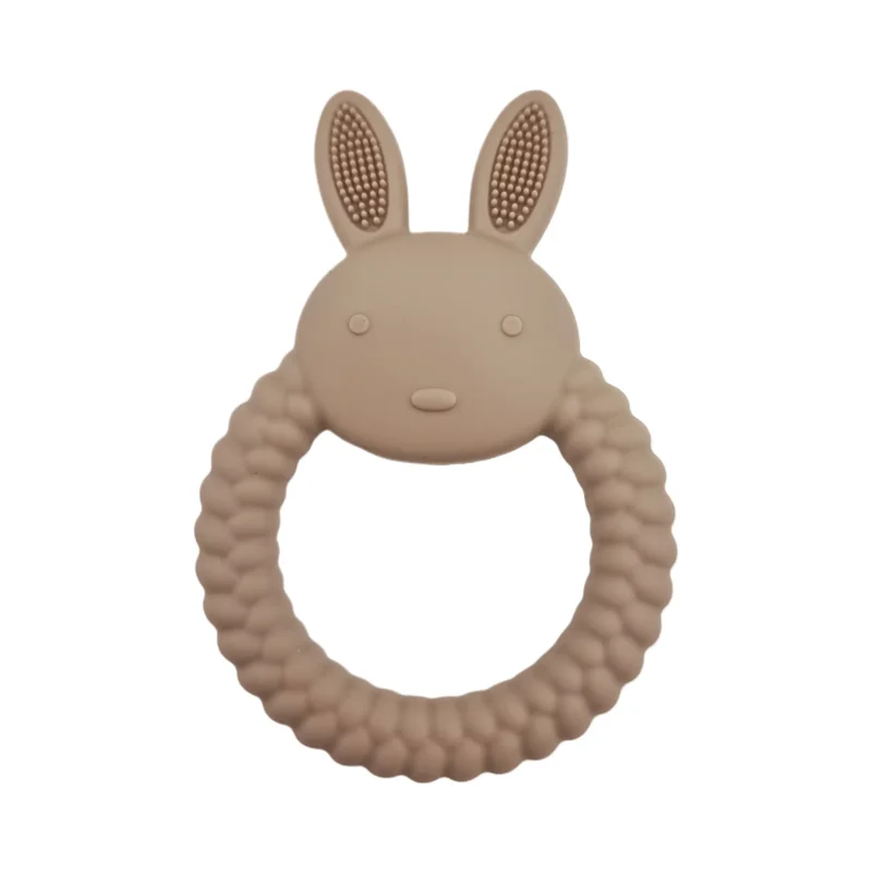 Siliconen bijtring - Konijn met Twist- Dark Wood