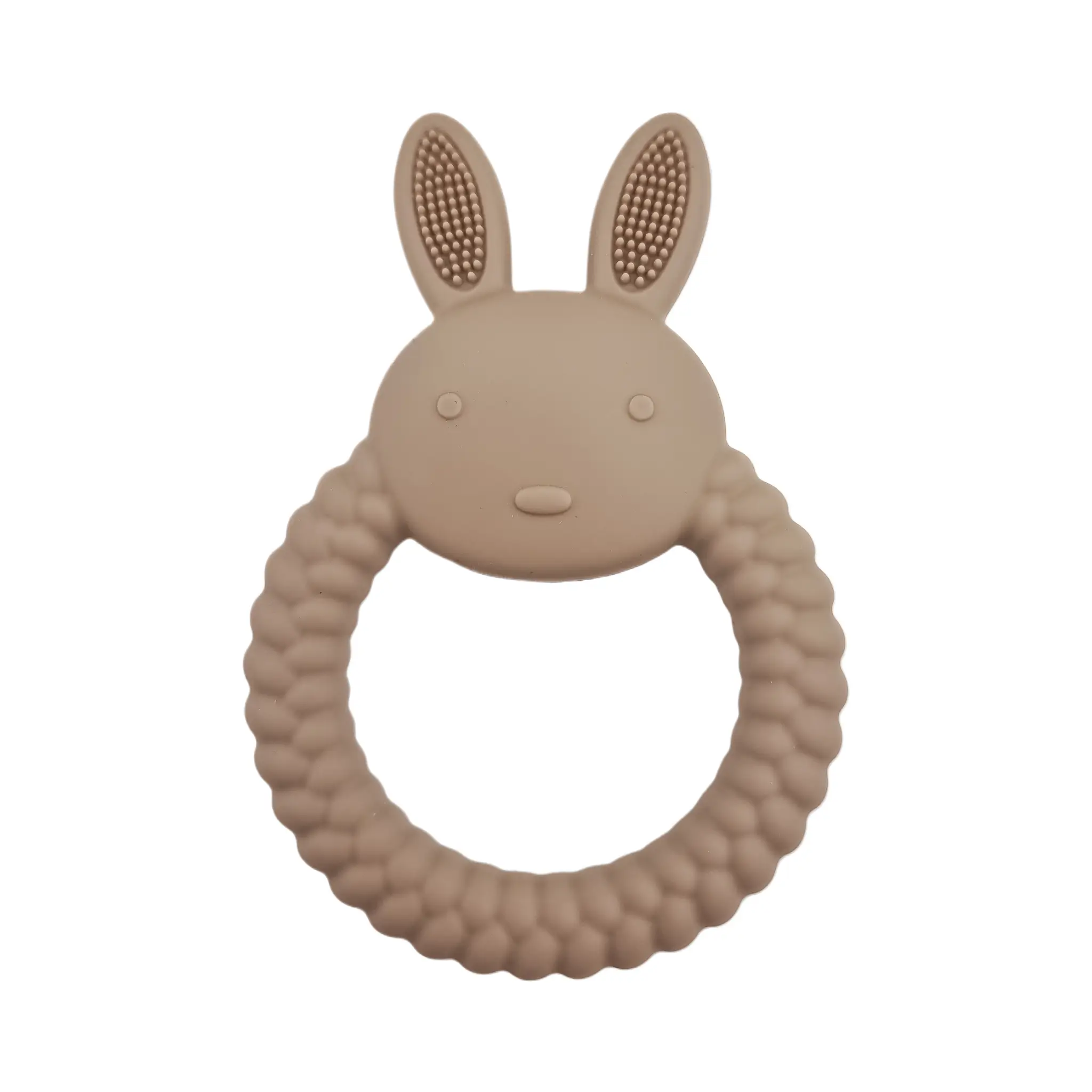 Naamloos-1178 Siliconen bijtring - Konijn met Twist- Dark Wood - Afbeelding 1