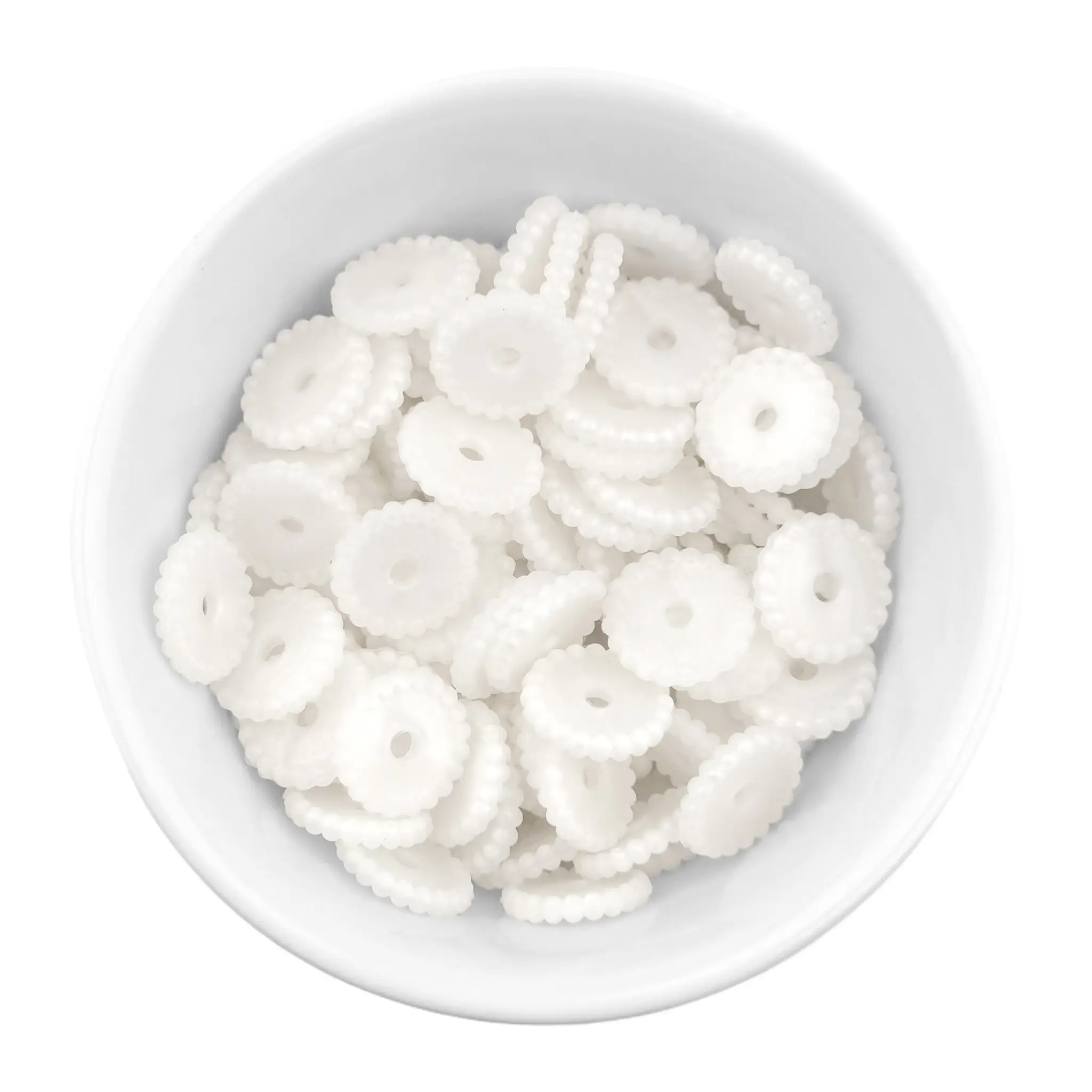 Sans nom-1182 Perles en silicone - Mini Dots - Entretoise - Blanc Nacré Métallique – Image 1