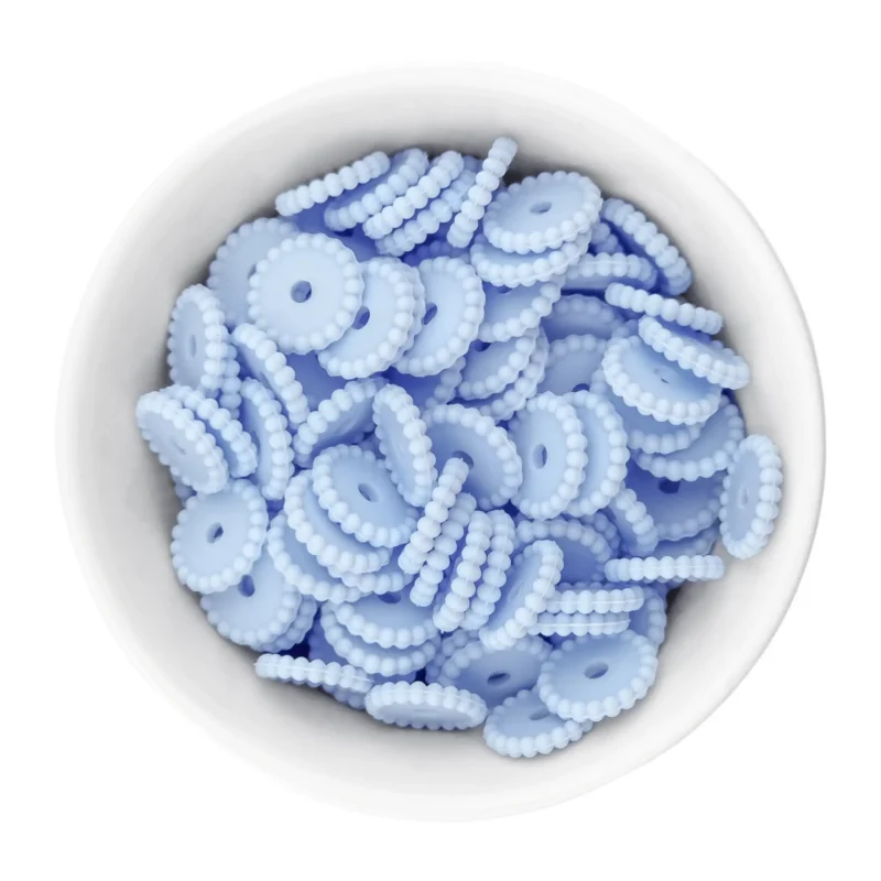 Siliconen kralen - Mini Dots - Tussenschijfje - Licht Poeder Blauw