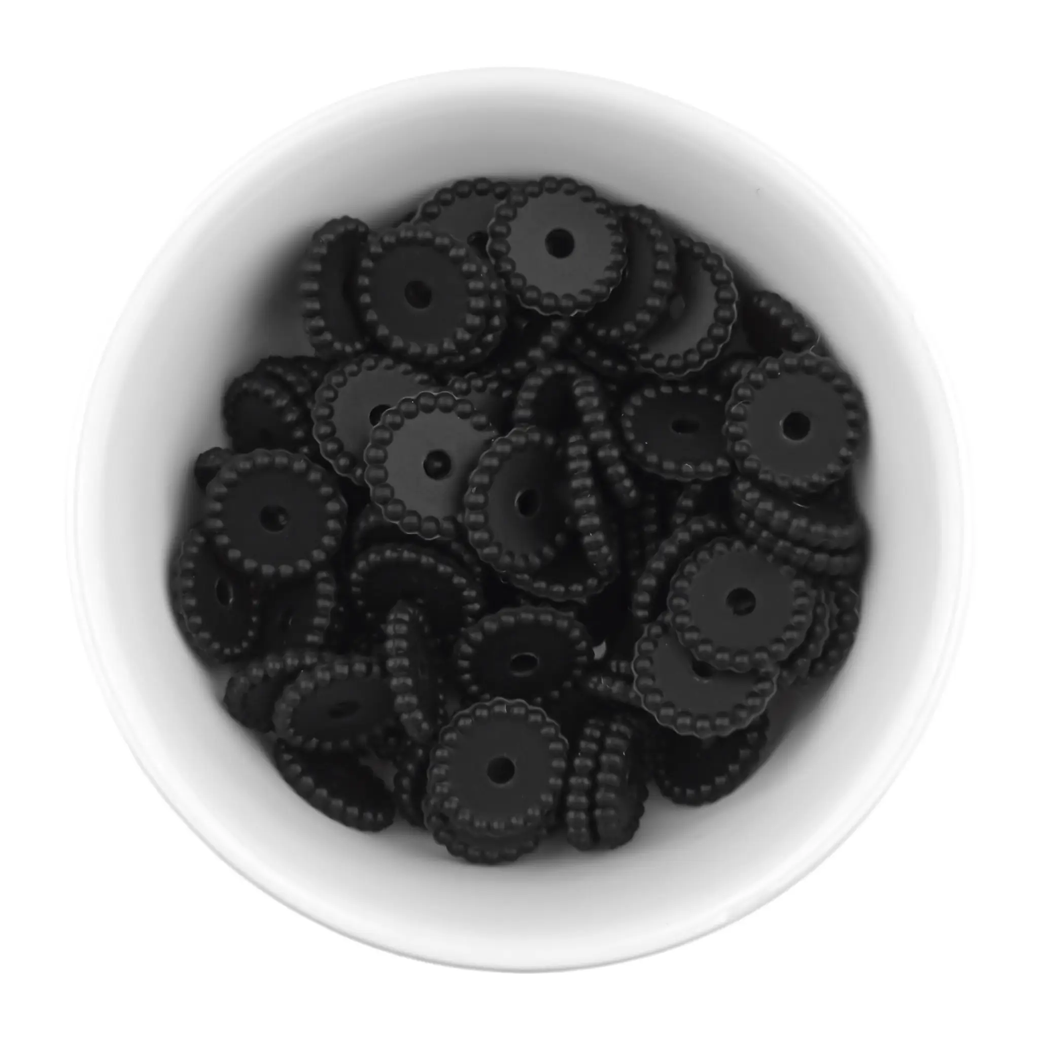 Naamloos-1187 Siliconen kralen - Mini Dots - Tussenschijfje - Zwart - Afbeelding 1