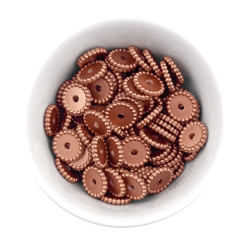 Siliconen kralen - Mini Dots - Tussenschijfje - Koper