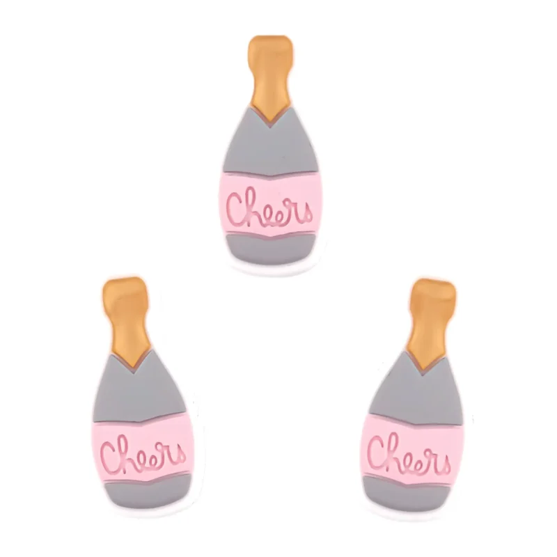 Siliconen kraal - 3D Champagne / Cheers