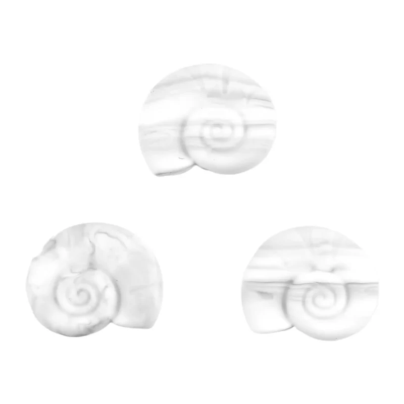 Siliconen kralen - Schelp / Fossiel - Marmer Zwart Wit