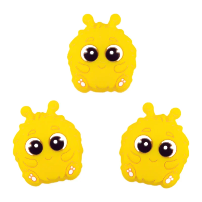 Siliconen kraal - Fluffy Monster - Fel Geel