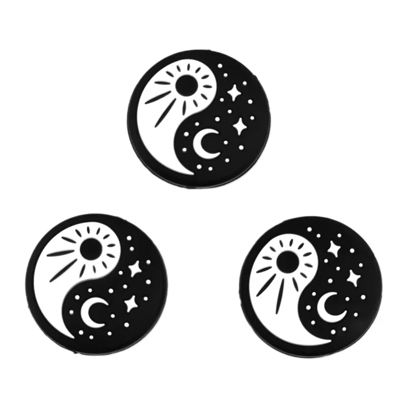 Siliconen Kraal - Yin / Yang - Sun & Moon