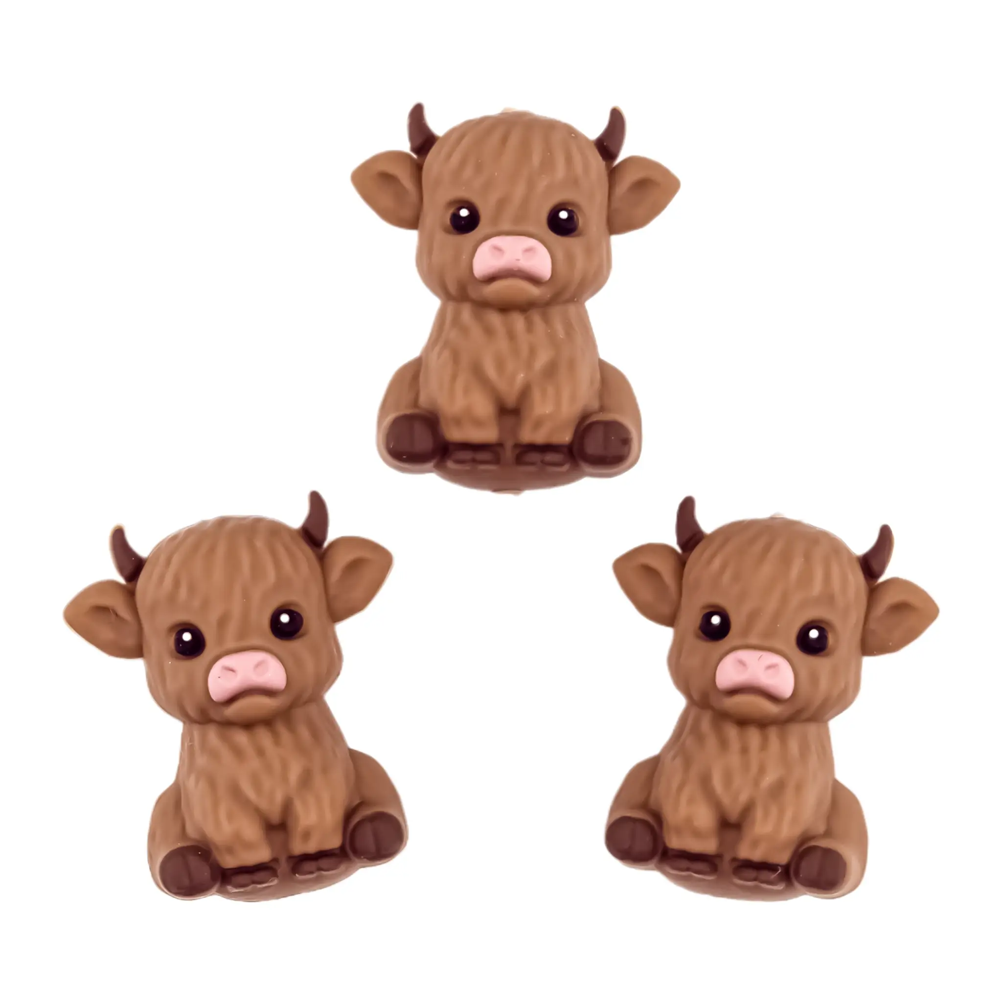 Sans nom-1211 Perle en silicone - 3D - Bébé écossais Highlander - Chocolat au lait – Image 1