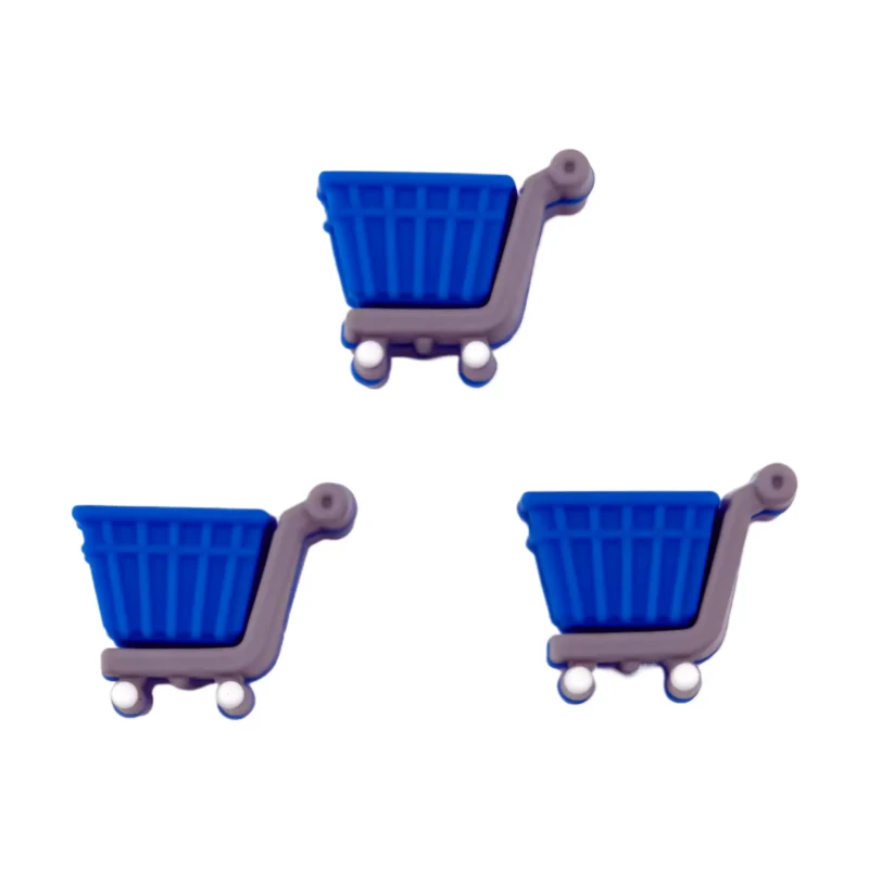 Siliconen kraal - 3D Winkelwagen - Blauw