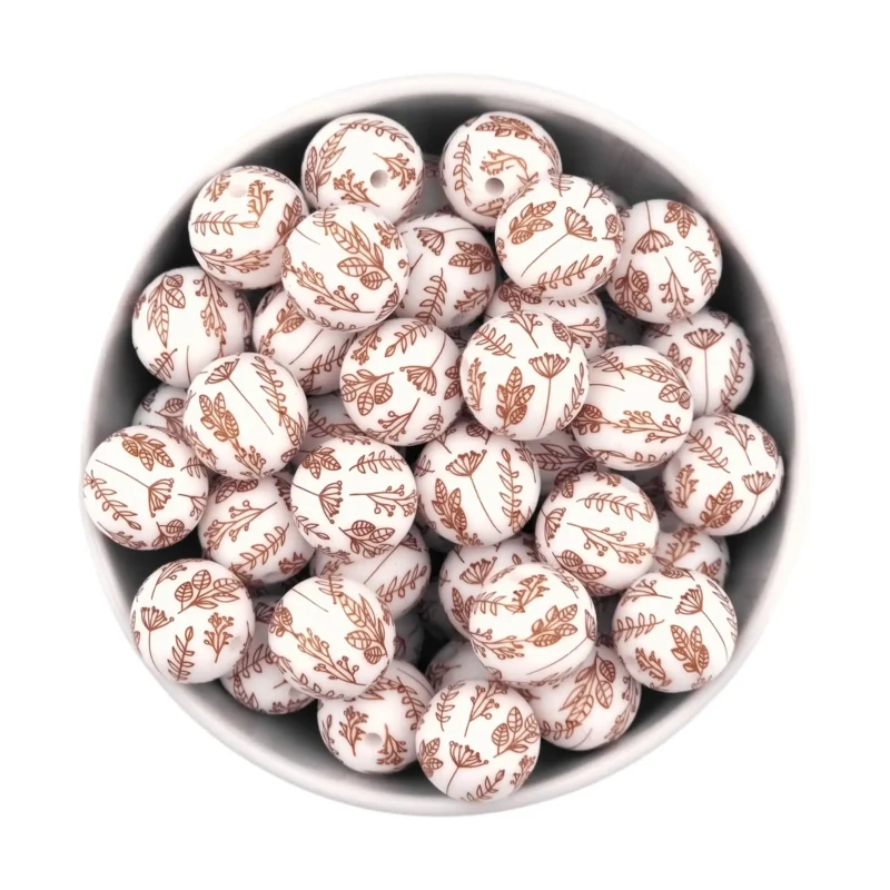 Silikonperlen - 12 mm - Rund - Savannah Druck