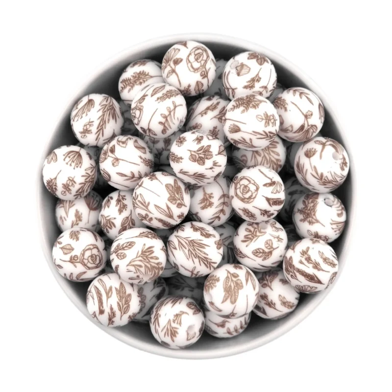 Silikonperlen - 12 mm - Rund - Steppendruck