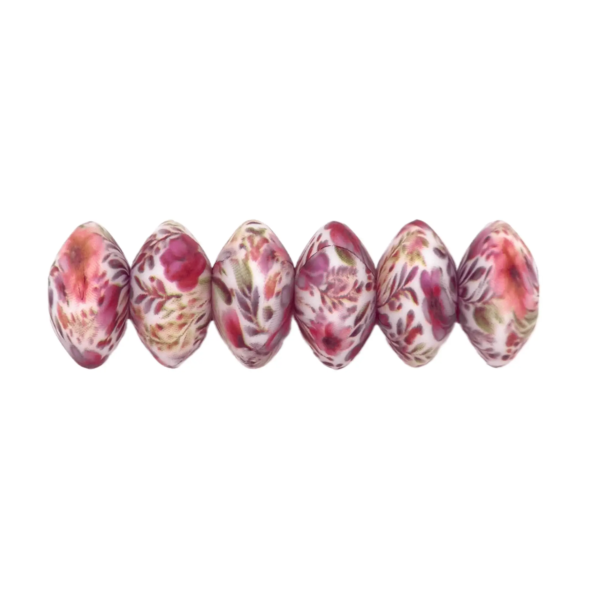 Naamloos-1276 Siliconen kralen - Ovaal - 12 mm - Poppy Print - Afbeelding 1