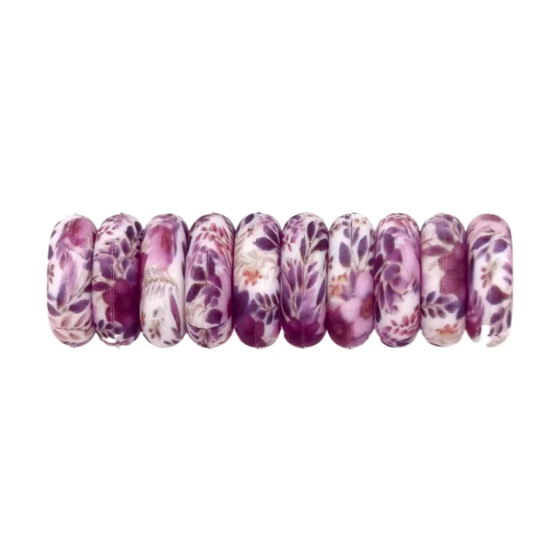 Silikonperlen - Mini Abacus - 12 x 4 mm - Viola Print