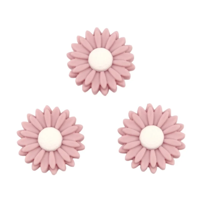 Siliconen  Kraal - Bloem / Daisy - 22 mm - Bloesem / Kokos