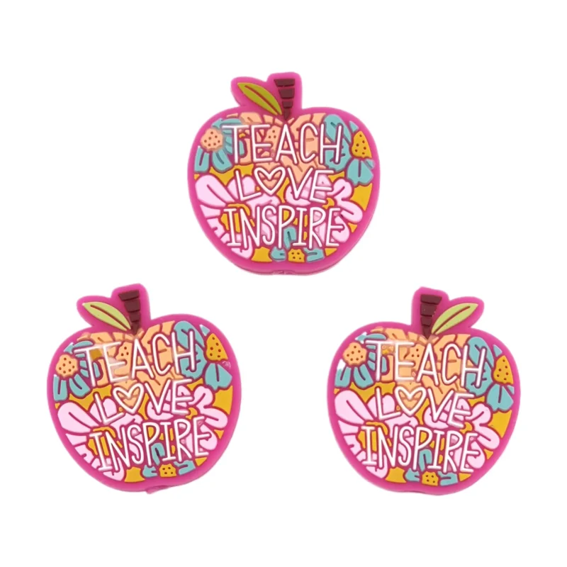 Siliconen Kraal - Appel - Teach Love Inspire - Fuchsia