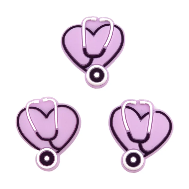 Siliconen Kraal - Sthethoscoop Hart - Heide