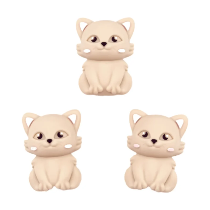 Perle de silicone - 3D - Caro Cat - Old Lace